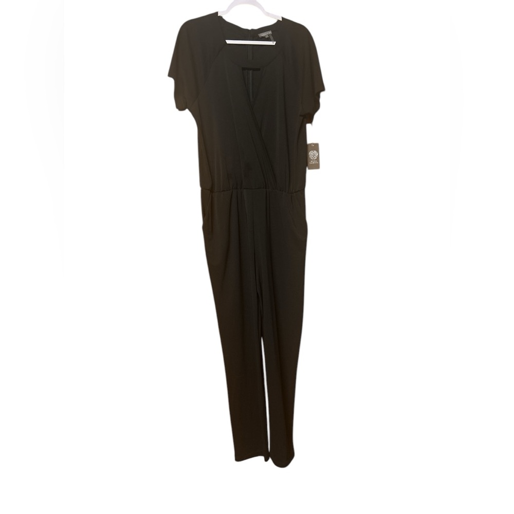 NWT Vince Camuto Woman’s Black Jumpsuit with Relaxed Fit and Short Sleeves